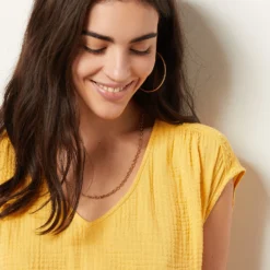 T-shirt Manches Courtes En Coton Mélangé