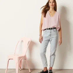 T-shirt Manches Courtes En Coton Mélangé 7 T-shirt Manches Courtes En Coton Mélangé -Magasin De Lingerie Etam 653996976 6