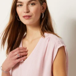 T-shirt Manches Courtes En Coton Mélangé 8 T-shirt Manches Courtes En Coton Mélangé -Magasin De Lingerie Etam 653996976 b