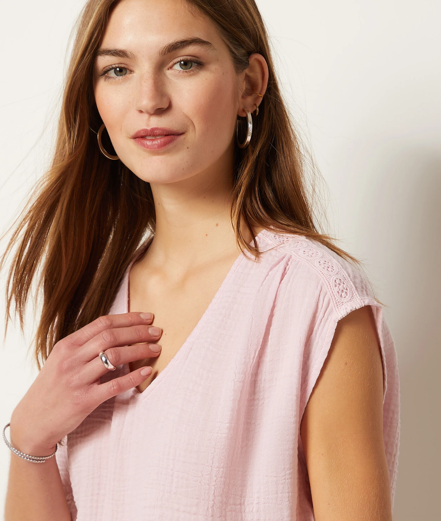 T-shirt Manches Courtes En Coton Mélangé 4 T-shirt Manches Courtes En Coton Mélangé – Image 4