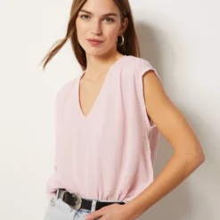 T-shirt Manches Courtes En Coton Mélangé 9 T-shirt Manches Courtes En Coton Mélangé -Magasin De Lingerie Etam 653996976 c