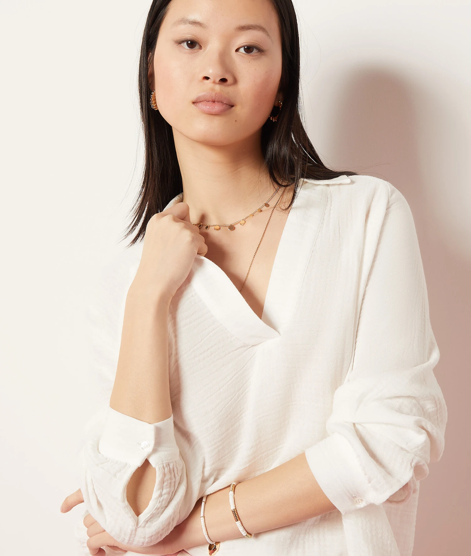 Blouse En Coton Mélangé 4 Blouse En Coton Mélangé – Image 4