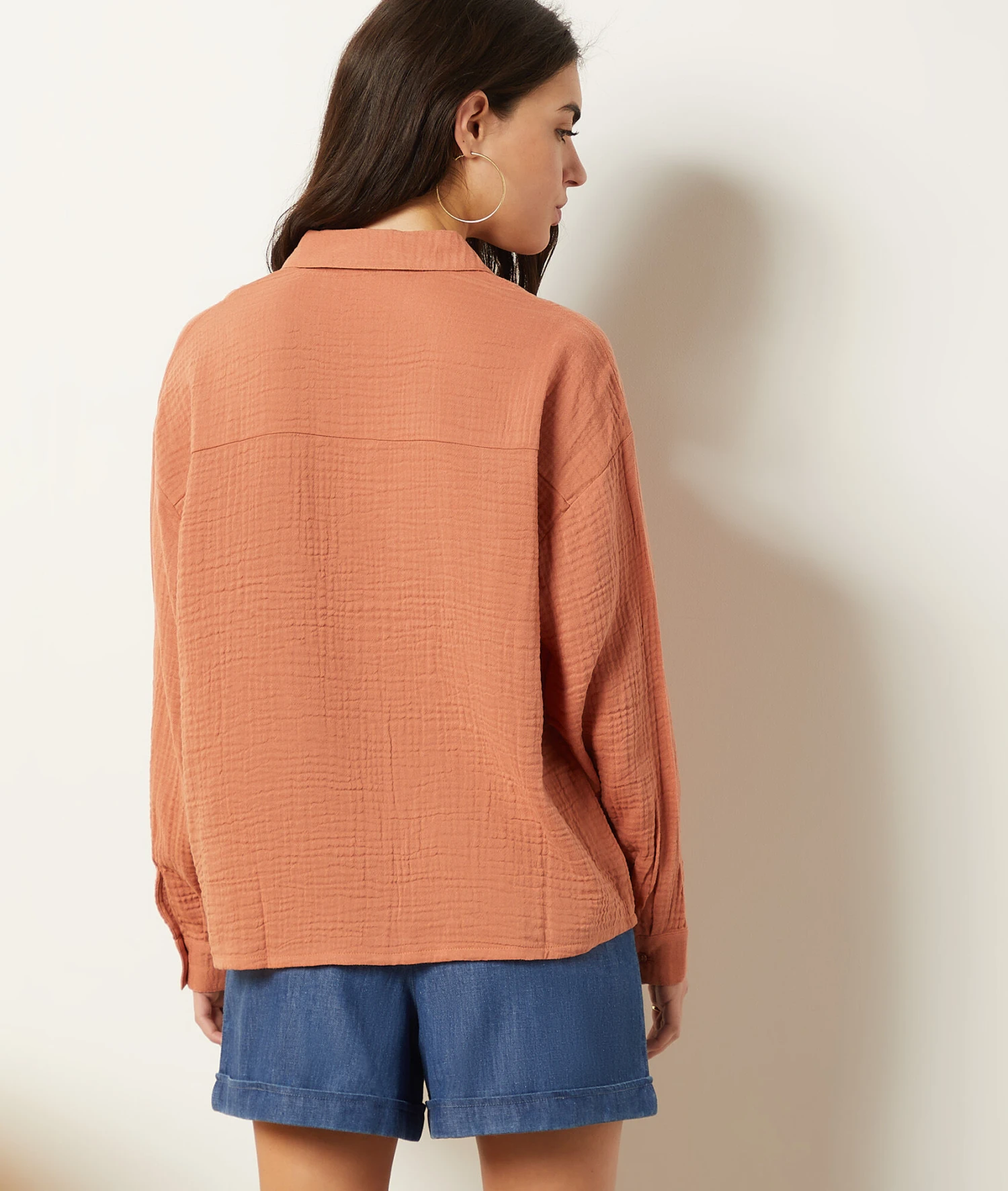 Chemisier En Coton Mélangé 2 Chemisier En Coton Mélangé – Image 2