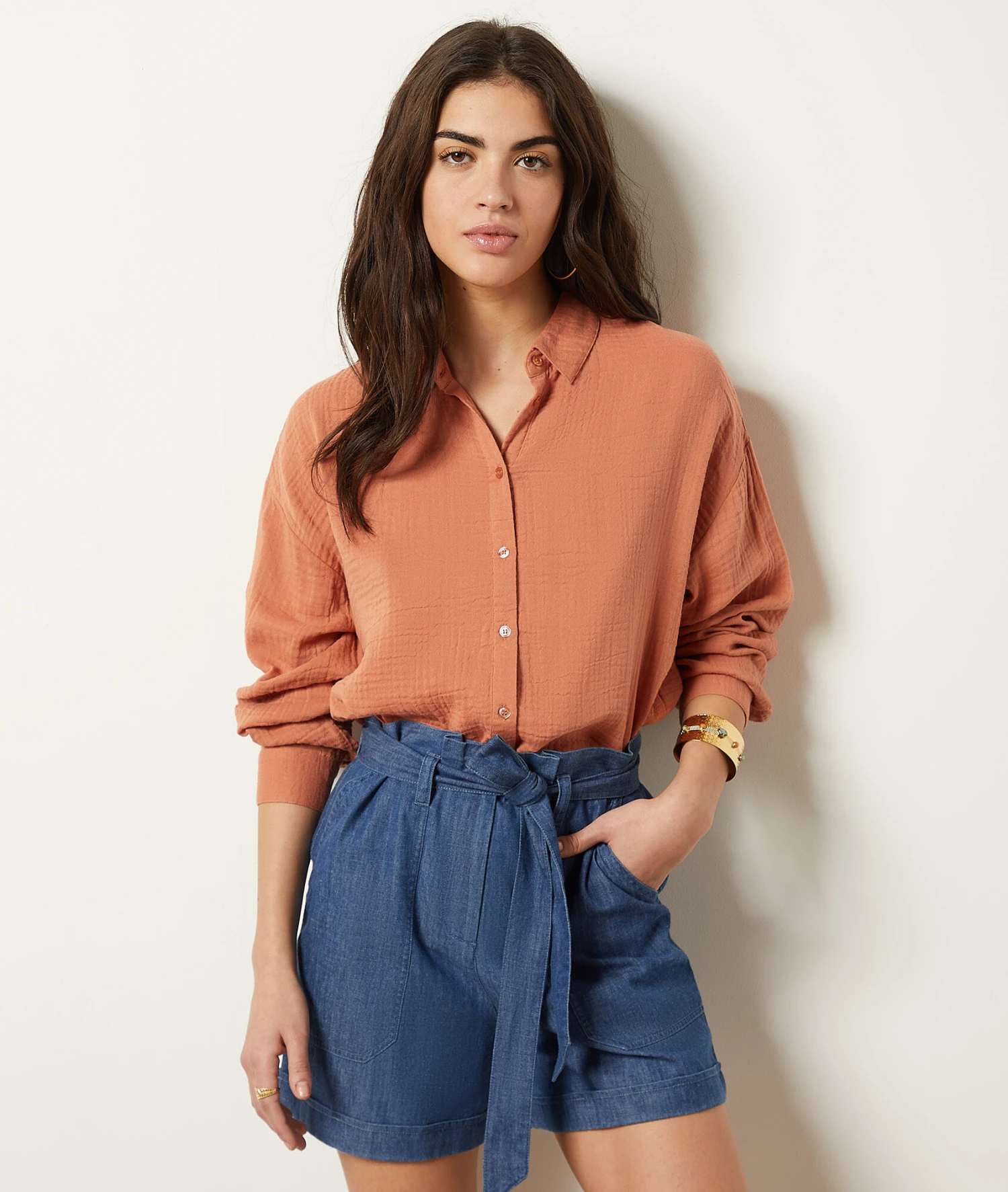 Chemisier En Coton Mélangé 1 Chemisier En Coton Mélangé