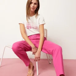 Pantalon Coupe Carotte En Lin Mélangé -Magasin De Lingerie Etam 653998872 c