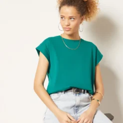 T-shirt Col Rond 100% Coton -Magasin De Lingerie Etam 654000143 c