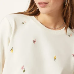 Sweat Manches Longues Motifs Fleurs -Magasin De Lingerie Etam 654001180 b