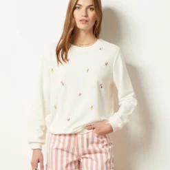 Sweat Manches Longues Motifs Fleurs -Magasin De Lingerie Etam 654001180 c