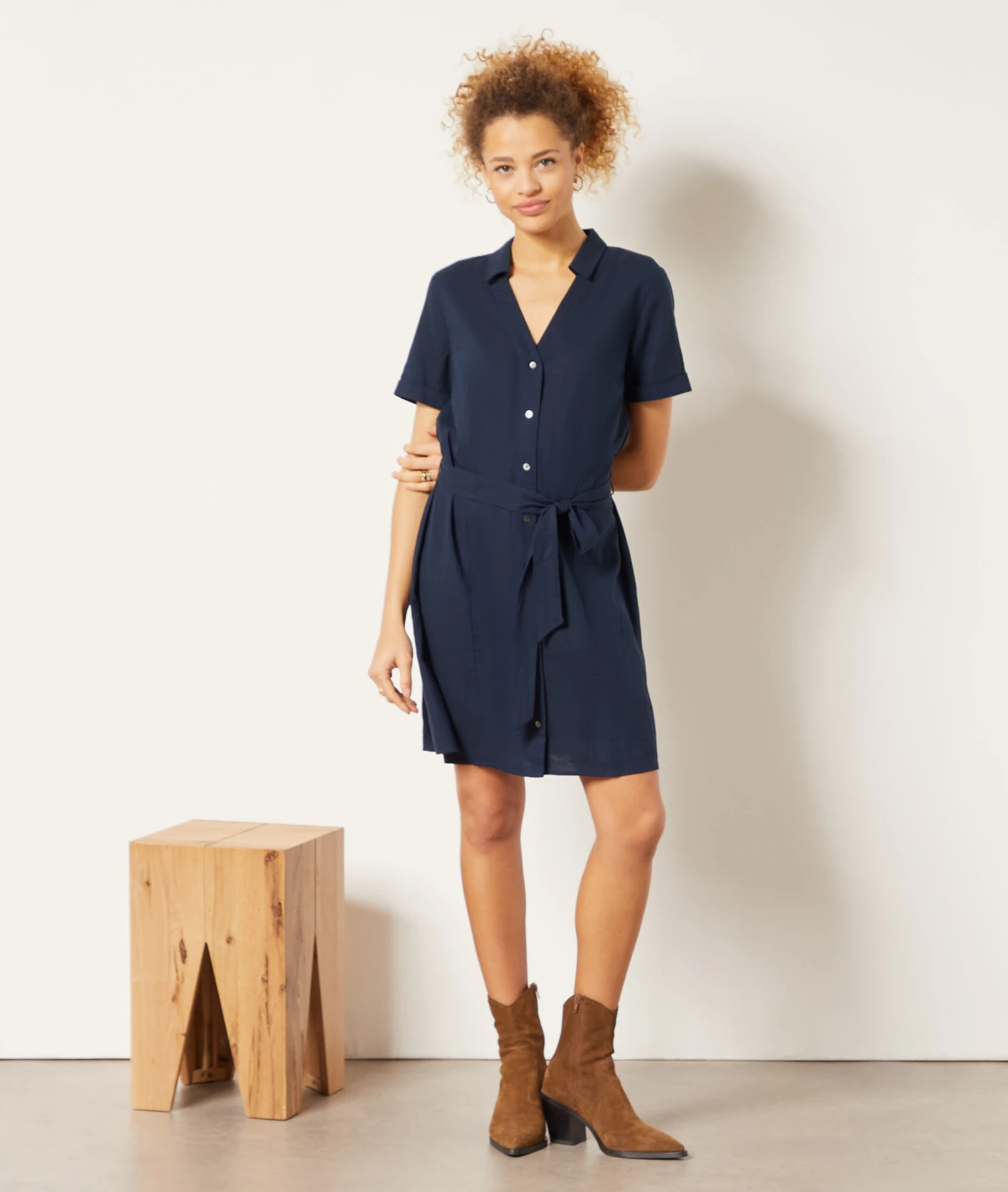 Robe En Lin Mélangé 3 Robe En Lin Mélangé – Image 3