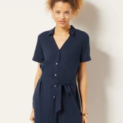 Robe En Lin Mélangé 9 Robe En Lin Mélangé -Magasin De Lingerie Etam 654002725 c