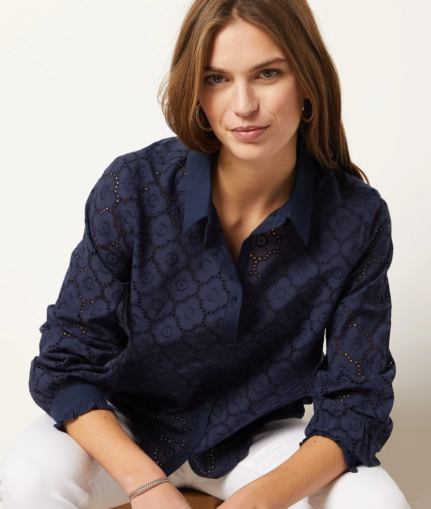 Chemisier En Broderie 100% Coton 5 Chemisier En Broderie 100% Coton – Image 5