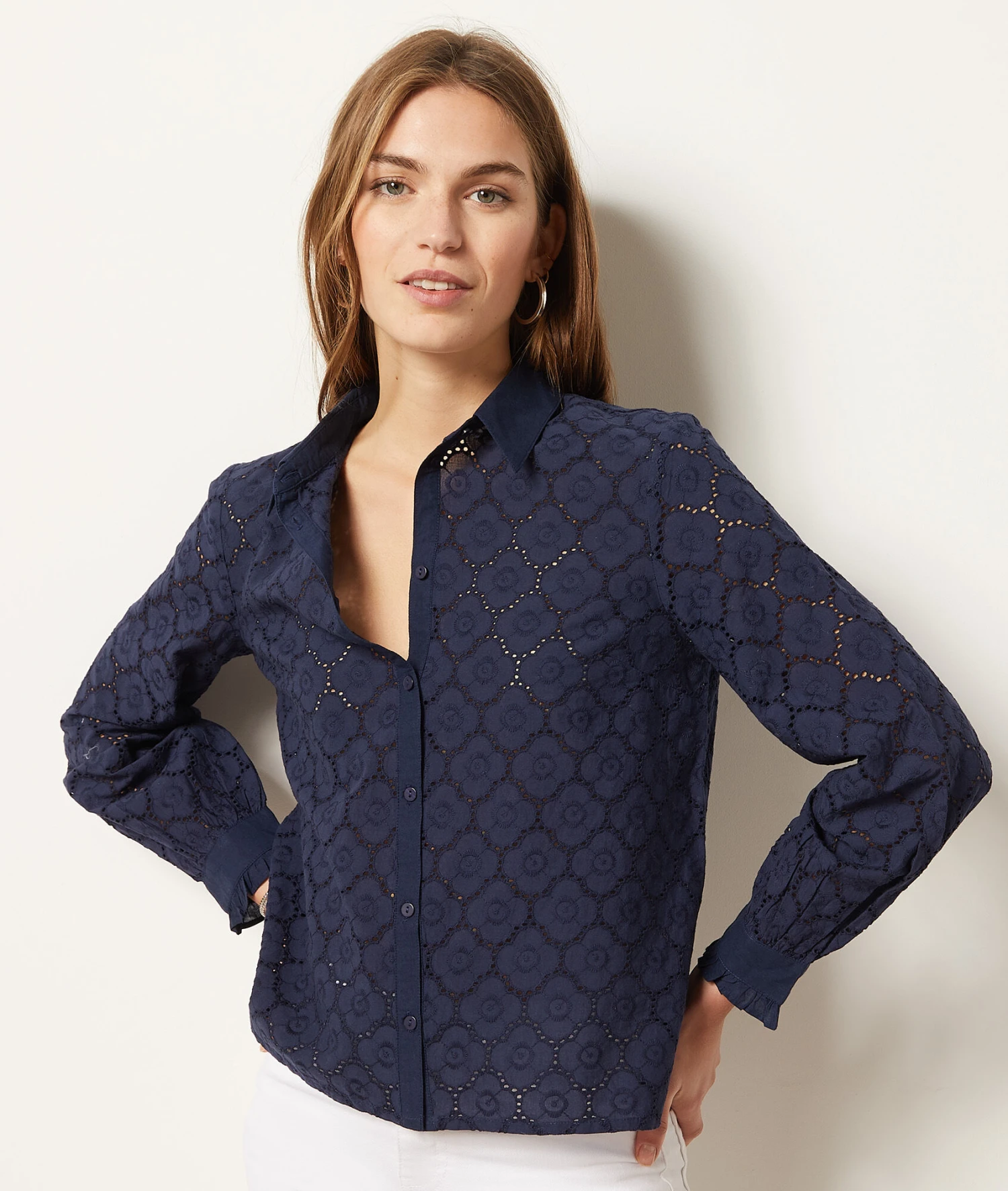 Chemisier En Broderie 100% Coton 1 Chemisier En Broderie 100% Coton