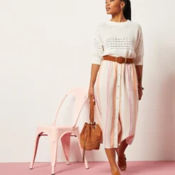 Jupe Longue En Lin Mélangé -Magasin De Lingerie Etam 654004063 c