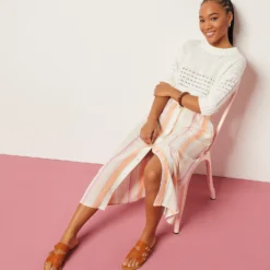 Jupe Longue En Lin Mélangé