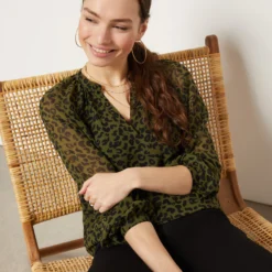 Blouse Transparente Imprimée -Magasin De Lingerie Etam 654005216 c