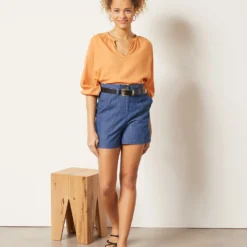 Blouse En Lin Mélangé 7 Blouse En Lin Mélangé -Magasin De Lingerie Etam 654005658 6