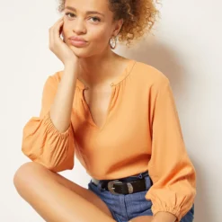 Blouse En Lin Mélangé 9 Blouse En Lin Mélangé -Magasin De Lingerie Etam 654005658 c