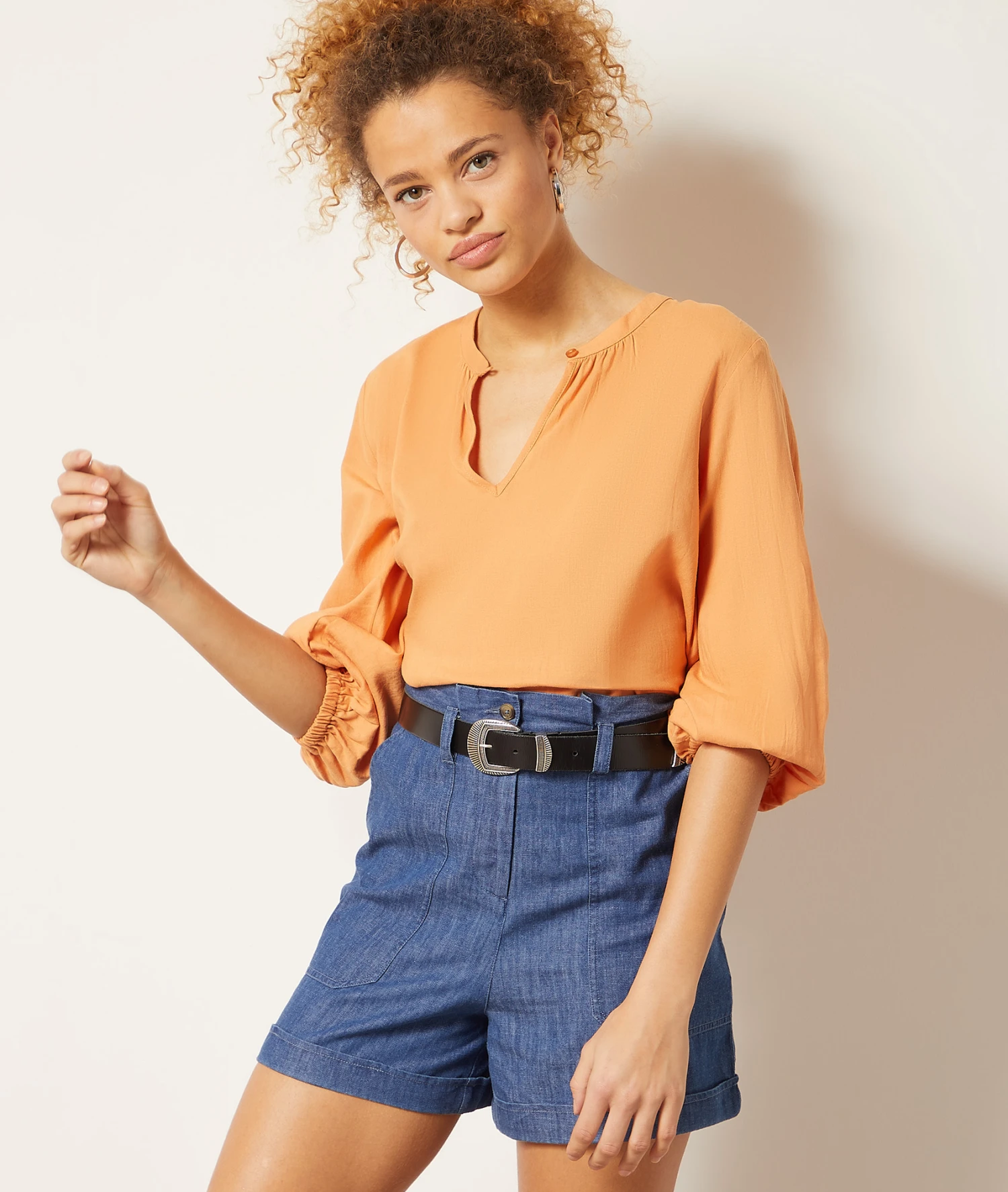 Blouse En Lin Mélangé 1 Blouse En Lin Mélangé