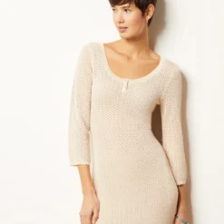 Robe Longue En Maille Ajourée -Magasin De Lingerie Etam 654005880 c