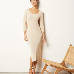 Robe Longue En Maille Ajourée