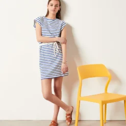 Robe Ceinturée à Rayures