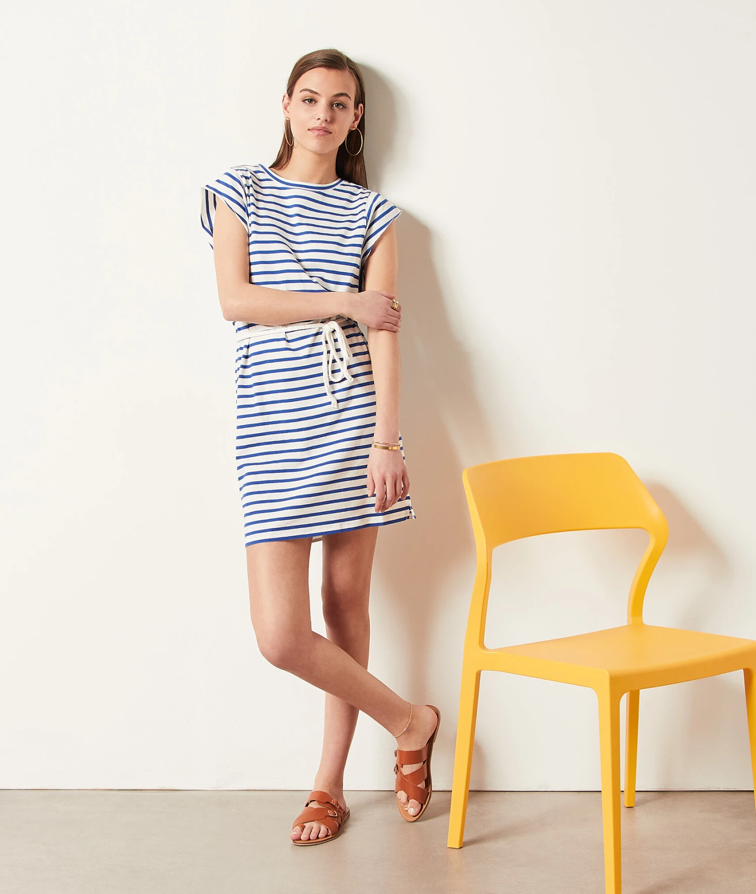 Robe Ceinturée à Rayures 1 Robe Ceinturée à Rayures