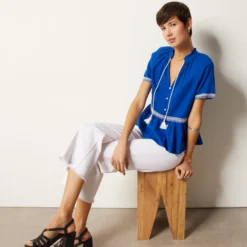 Blouse à Broderies 100% Coton 9 Blouse à Broderies 100% Coton -Magasin De Lingerie Etam 654009723 c