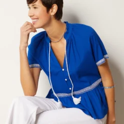 Blouse à Broderies 100% Coton