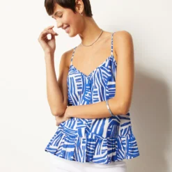 Caraco Imprimé à Fines Bretelles 100% Coton