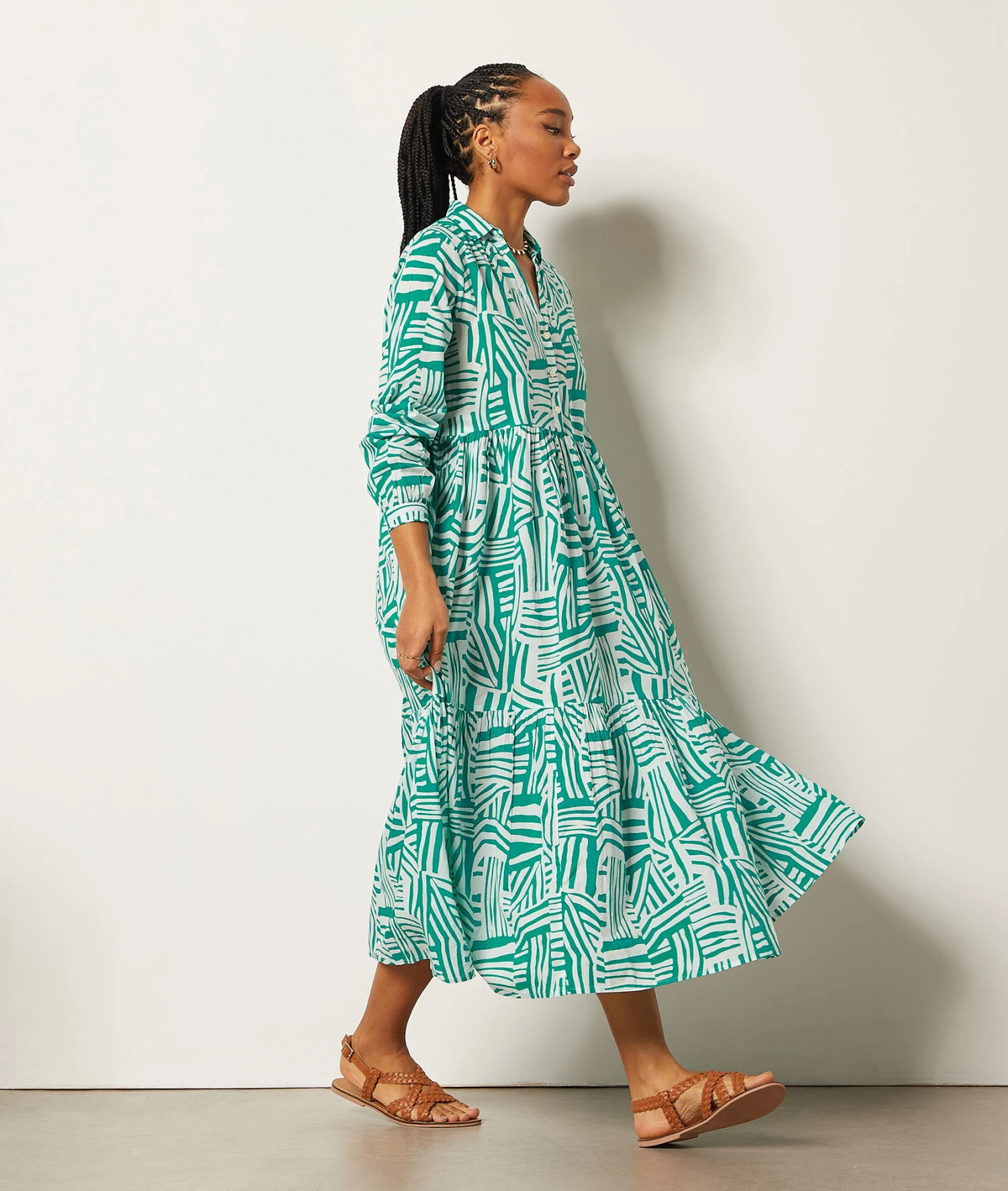 Robe Longue Imprimée 100% Coton 3 Robe Longue Imprimée 100% Coton – Image 3