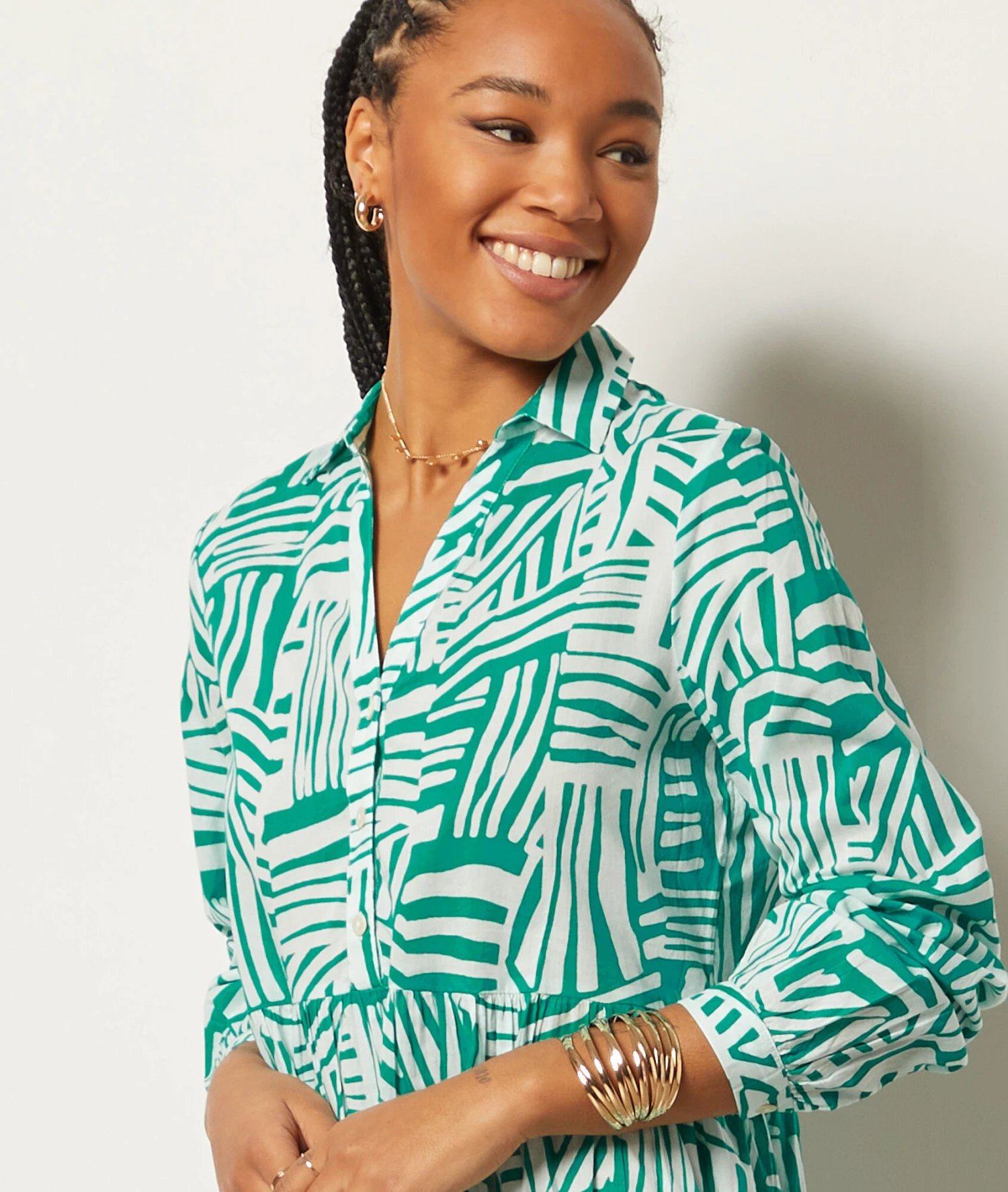 Robe Longue Imprimée 100% Coton 4 Robe Longue Imprimée 100% Coton – Image 4