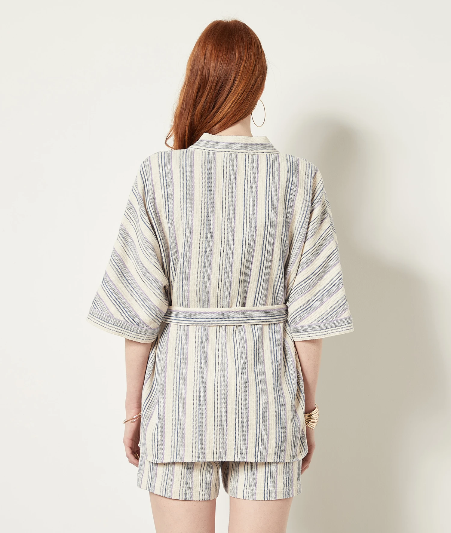 Veste Kimono à Rayures 2 Veste Kimono à Rayures – Image 2