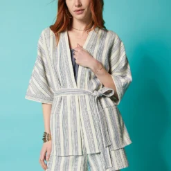 Veste Kimono à Rayures