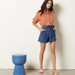 Short Ceinturé 100% Coton -Magasin De Lingerie Etam 654026625 6