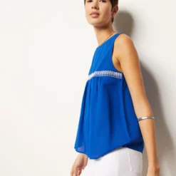 Débardeur à Broderies 100% Coton 8 Débardeur à Broderies 100% Coton -Magasin De Lingerie Etam 654027523 b