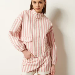 Veste En Jean à Rayures 100% Coton 9 Veste En Jean à Rayures 100% Coton -Magasin De Lingerie Etam 654035462 c