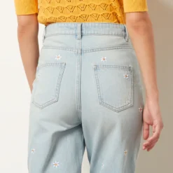 Jean Coupe Carotte Détails Broderies -Magasin De Lingerie Etam 654036220 b