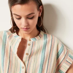 Chemise Manches Courtes à Rayures -Magasin De Lingerie Etam 654041290 b