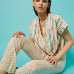 Chemise Manches Courtes à Rayures