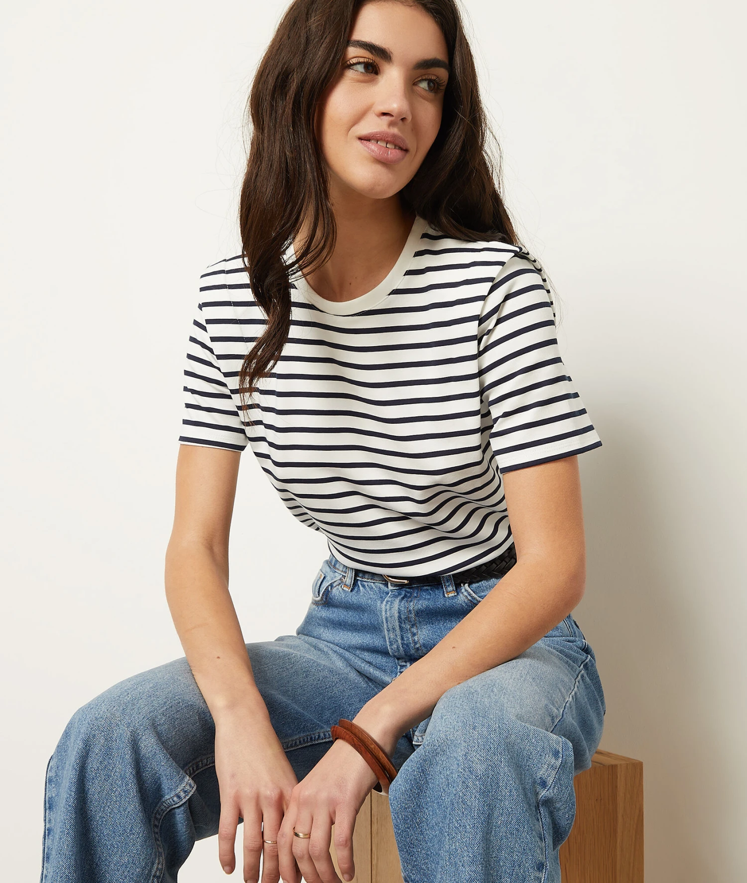 T-shirt à Rayures Manches Courtes 1 T-shirt à Rayures Manches Courtes