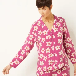 Chemise De Pyjama Satinée Imprimée -Magasin De Lingerie Etam 654137517 c