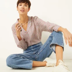 Chemise De Pyjama Satinée Imprimée