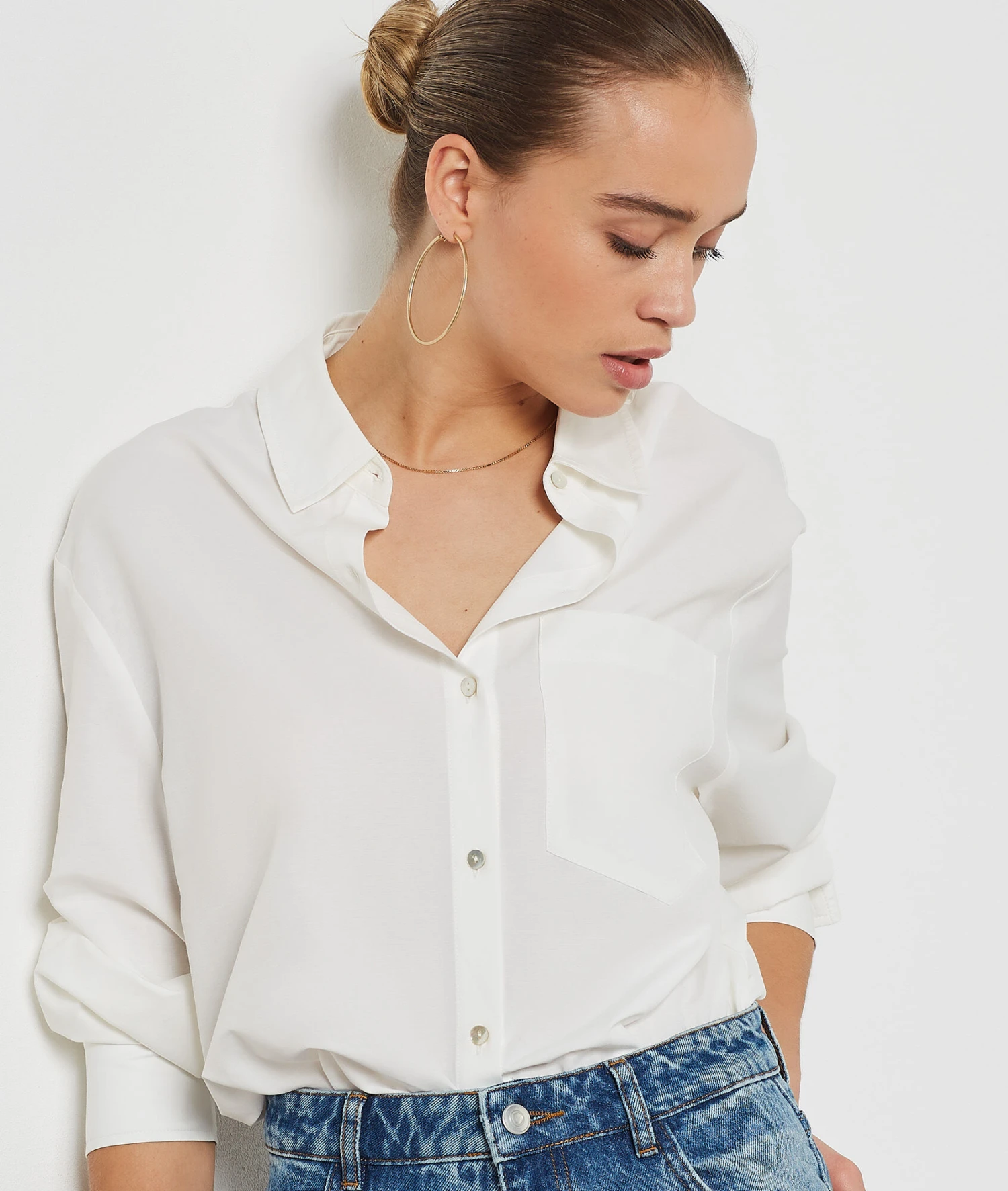 Chemiser En Coton Mélangé 5 Chemiser En Coton Mélangé – Image 5