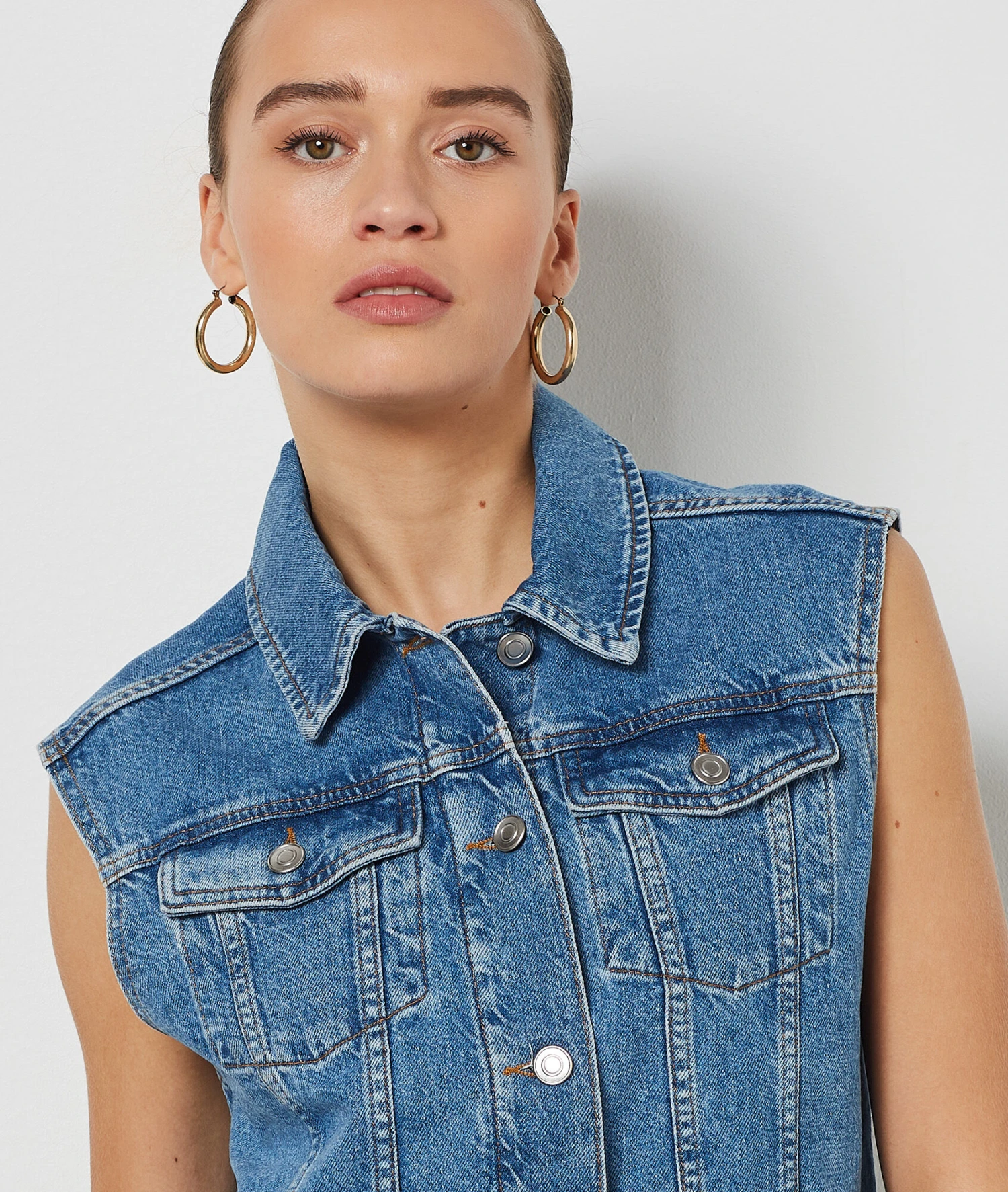 Veste En Jean Sans Manches 4 Veste En Jean Sans Manches – Image 4