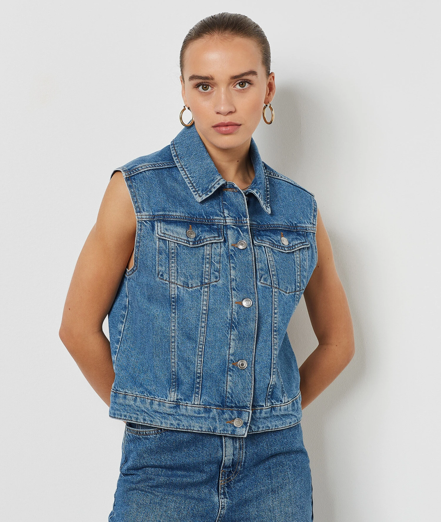 Veste En Jean Sans Manches 5 Veste En Jean Sans Manches – Image 5